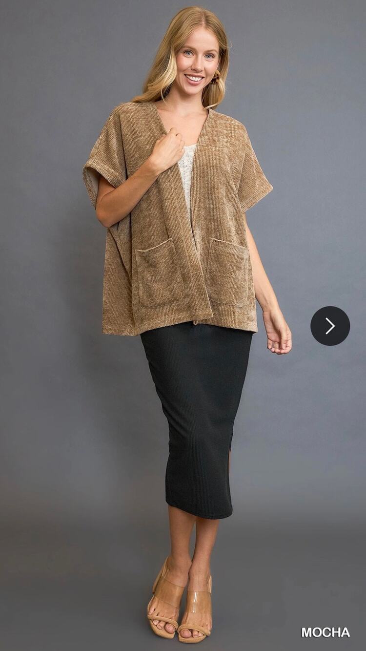 Umgee - Open Front Knit Jacket - Small